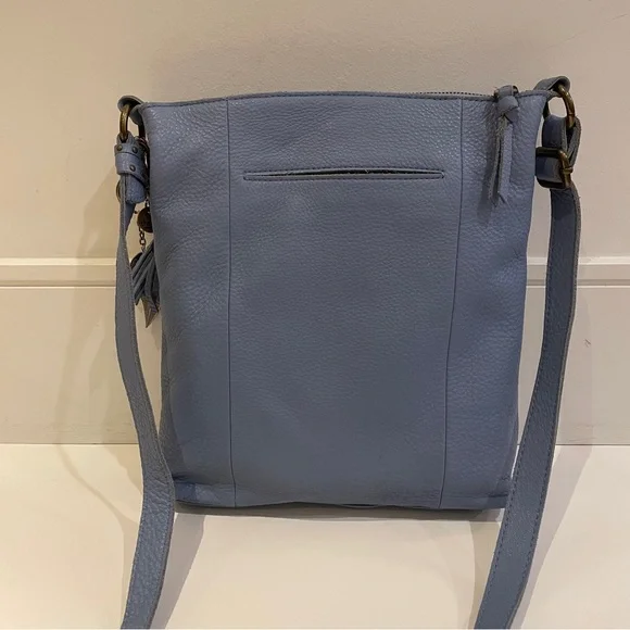 The Sak Ladera Light Blue Pebbled Leather Crossbody Bag - Picture 3 of 10